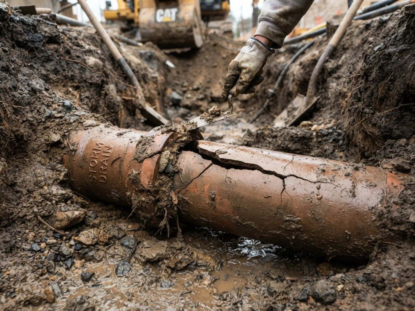 Corroded galvanized pipe showing signs of aging