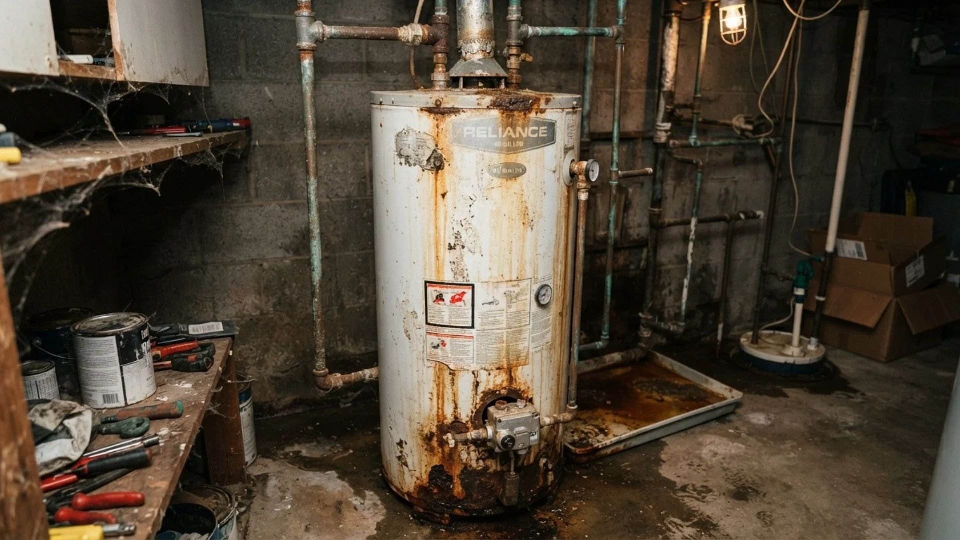 Water leaking from the bottom of a tank water heater